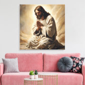 Jezus bidt canvas afdruk (Insitu (Woonkamer))
