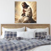 Jezus bidt canvas afdruk (Insitu (Slaapkamer))