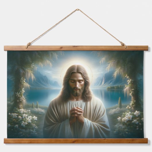 Jezus bidt hangend wandkleed (Voorkant)