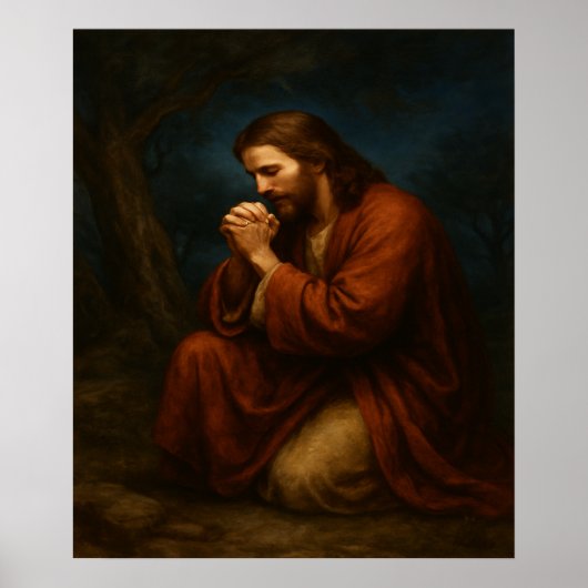 Jezus bidt in Gethsemane™ LDS Wall Art Poster (Voorkant)
