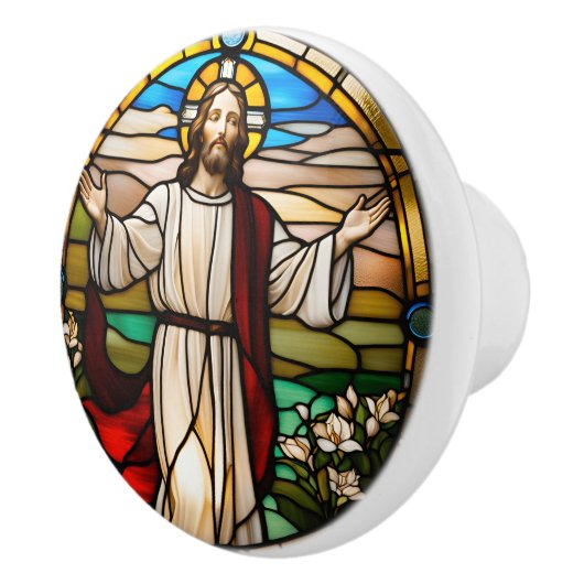 Jezus bidt keramische knop (Rechts)