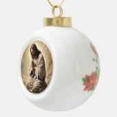 Jezus bidt kerstversiering keramische bal ornament (Rechts)