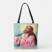 Jezus bidt monogramzak. tote bag (Achterkant)