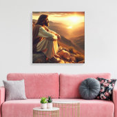 Jezus bidt op Berg 2 Canvas Afdruk (Insitu (Woonkamer))
