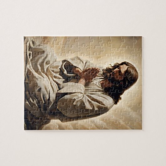 Jezus bidt puzzel legpuzzel (Horizontaal)