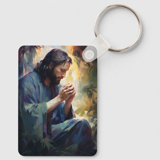 Jezus bidt Sleutelhanger (Achterkant)