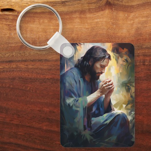 Jezus bidt Sleutelhanger (Voorkant)