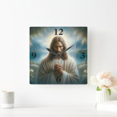 Jezus bidt vierkante klok (Huis)