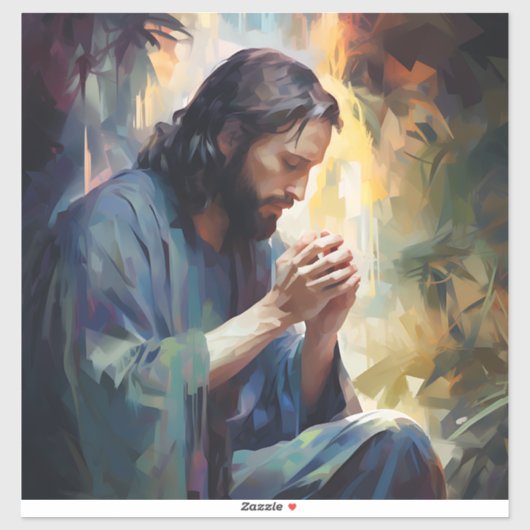 Jezus bidt Vinyl Sticker (Vel)