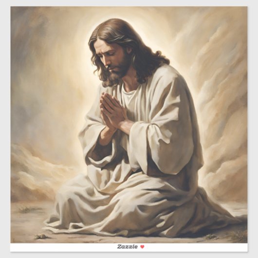 Jezus bidt Vinyl Sticker (Vel)