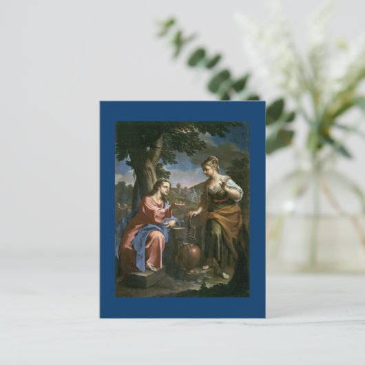 Jezus biedt levenswater aan briefkaart (Staand voorkant)