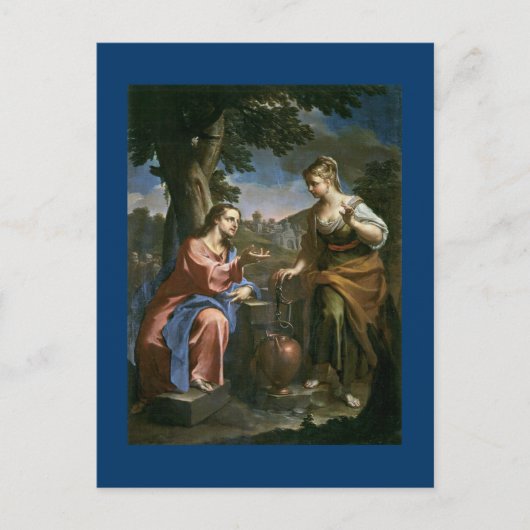 Jezus biedt levenswater aan briefkaart (Voorkant)