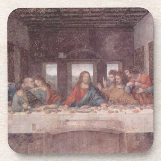 Jezus bij de laatste Supper, Leonardo da Vinci Bier Onderzetter (Voorkant)
