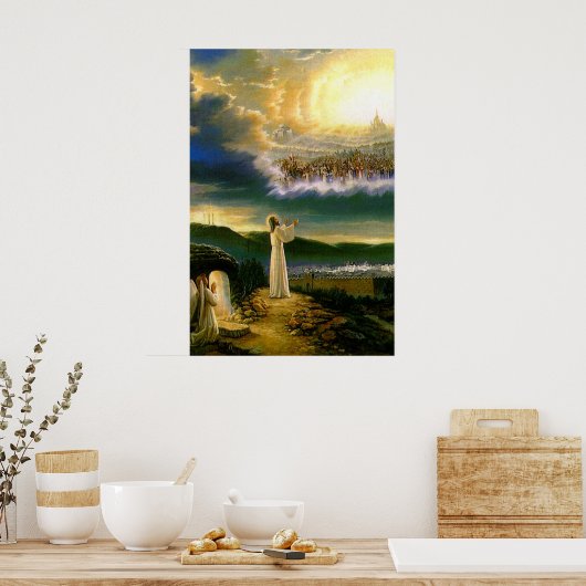 Jezus bij de poort van de hemel poster (Keuken)