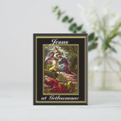 Jezus bij Gethsemane Black en Gold Lijst Briefkaart (Staand voorkant)