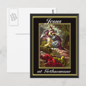 Jezus bij Gethsemane Black en Gold Lijst Briefkaart (Voorkant / Achterkant)