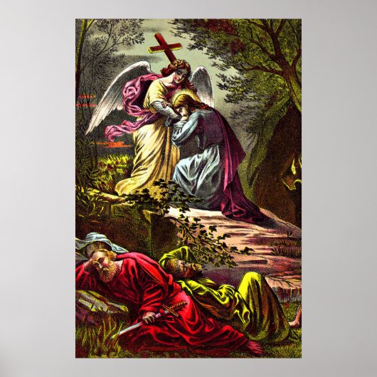 Jezus bij Gethsemane die tegen de hoek praat Poster (Voorkant)
