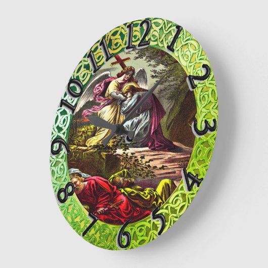 Jezus bij Gethsemane groene folie textuur Grote Klok (Hoek)