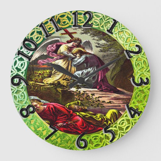Jezus bij Gethsemane groene folie textuur Grote Klok (Voorkant)