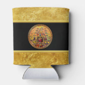 Jezus bij Heaven's Gate gold foil en zwarte textuu Blikjeskoeler (Achterkant)