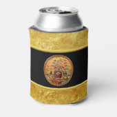 Jezus bij Heaven's Gate gold foil en zwarte textuu Blikjeskoeler (Blikje Achterkant)