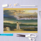 Jezus bij het Gate Gold Texture Design van de heme Tissuepapier (Craft)