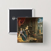 Jezus bij het Huis van Martha en Mary Vierkante Button 5,1 Cm (Voorkant /achterkant)