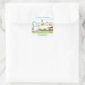 Jezus bij het huwelijk van Cana Vierkante Sticker (Tas)