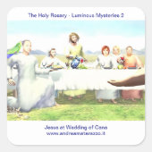 Jezus bij het huwelijk van Cana Vierkante Sticker (Voorkant)