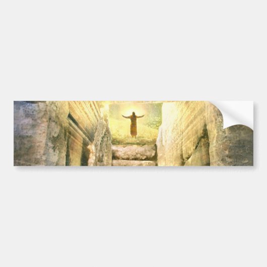 Jezus bij het lege graf Paasopstanding Bumpersticker (Voorkant)