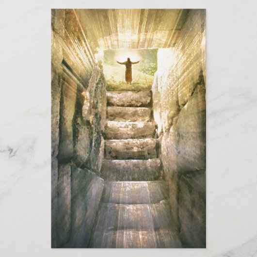 Jezus bij Legty Tomb Paasheropleving Briefpapier (Voorkant)