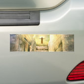 Jezus bij Legty Tomb Paasheropleving Bumpersticker (Op auto)