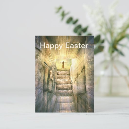 Jezus bij Legty Tomb Paasheropleving Feestdagenkaart (Staand voorkant)