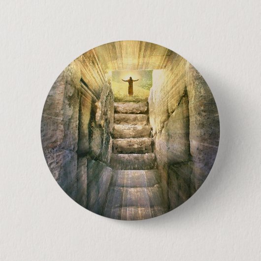 Jezus bij Legty Tomb Paasheropleving Ronde Button 5,7 Cm (Voorkant)