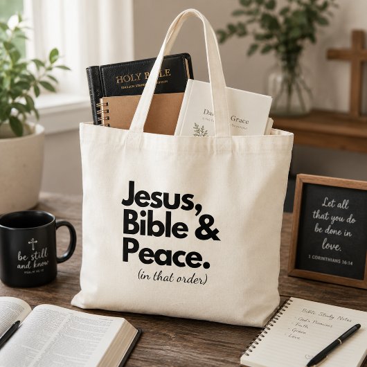 Jezus Bijbel Vrede Christelijk Geloof Tote Bag