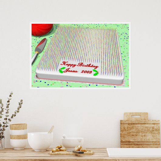 Jezus' Birthday Cake Poster (Keuken)