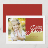 Jezus Birthday Religieuze kerstfoto Feestdagenkaart (Voorkant / Achterkant)