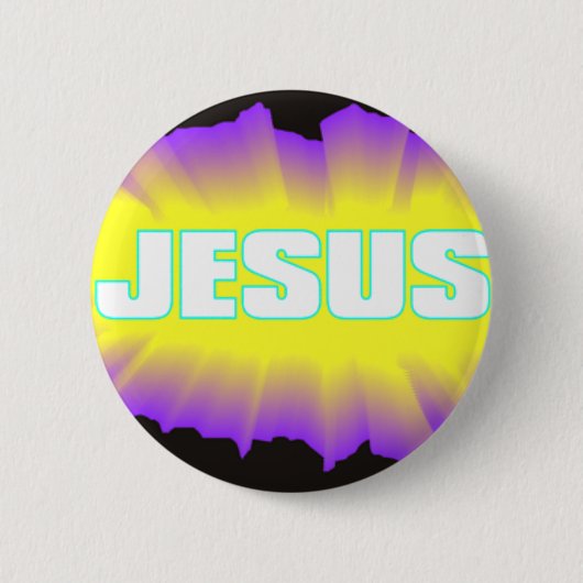 Jezus Black en Paars Ronde Button 5,7 Cm (Voorkant)