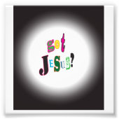 Jezus Black Oval Abstract Foto Afdruk (Voorkant)