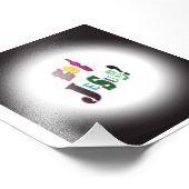 Jezus Black Oval Abstract Foto Afdruk (Hoek)