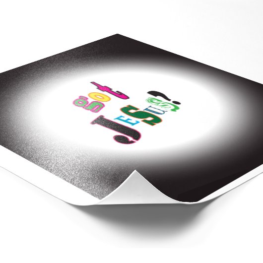 Jezus Black Oval Abstract Foto Afdruk (Hoek)