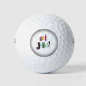 Jezus Black Oval Abstract Golfballen (Voorkant)