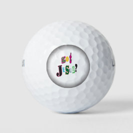 Jezus Black Oval Abstract Golfballen