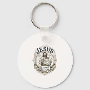 Jezus Blauwdruk Architect Plan Jezus Blauwdruk Boo Sleutelhanger
