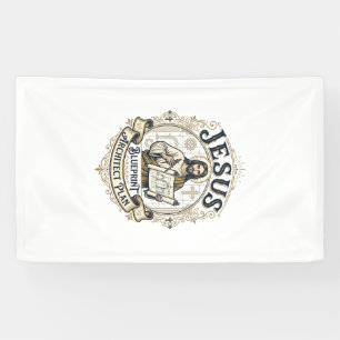 Jezus Blauwdruk Architect Plan Jezus Blauwdruk Boo Spandoek