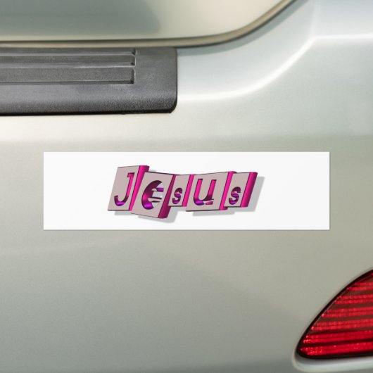 Jezus Bloc Fushia. Bumpersticker (Op auto)