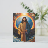 *~* Jezus Bloem Heal Aarde Universum AP50 Kosmisch Briefkaart (Staand voorkant)