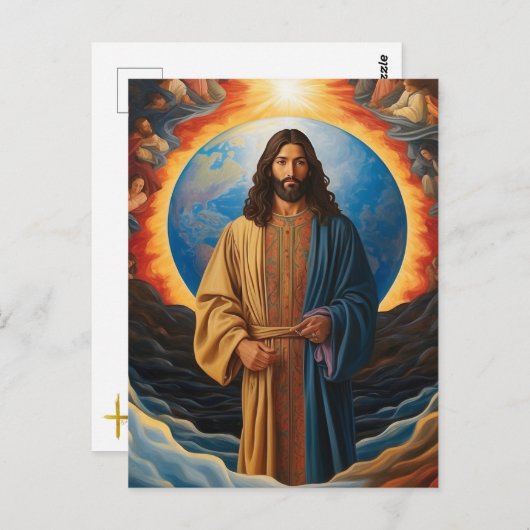 *~* Jezus Bloem Heal Aarde Universum AP50 Kosmisch Briefkaart (Voorkant / Achterkant)