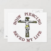 Jezus "Body Piercing" Briefkaart (Voorkant / Achterkant)