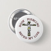 Jezus "Body Piercing" Ronde Button 5,7 Cm (Voorkant /achterkant)